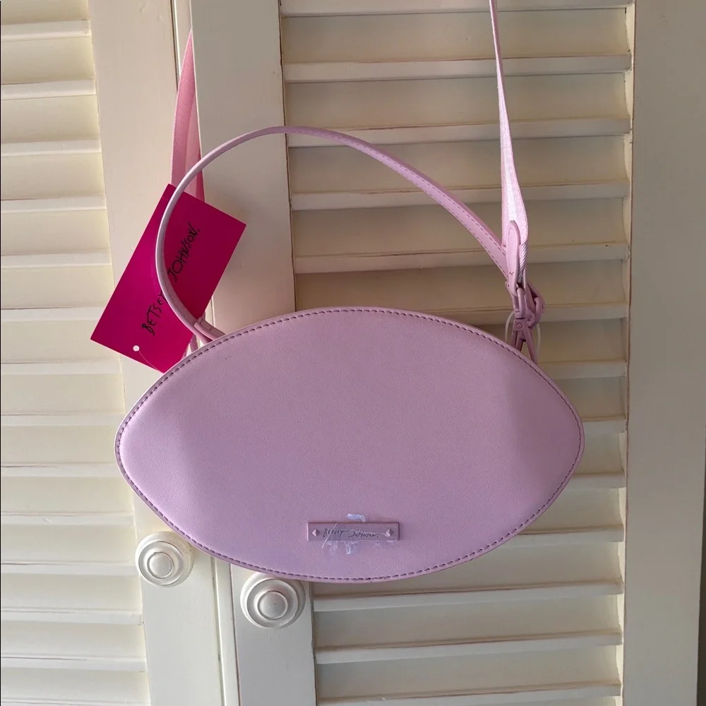 ☀️XOX Betsey Johnson Pink Glitter Football-Shaped Bag 🏈 - Picture 4 of 6